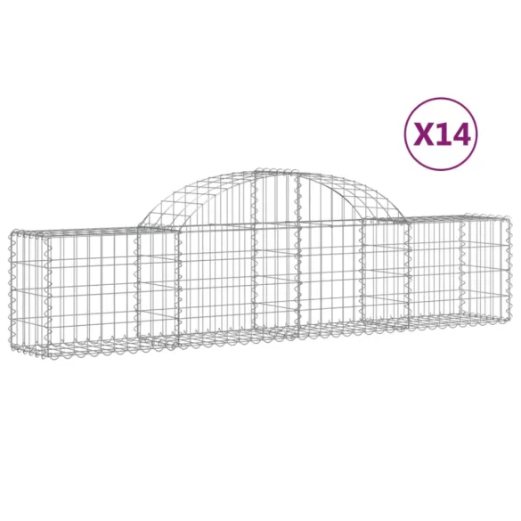 14 db íves horganyzott vas gabion kosár 200x30x40/60 cm