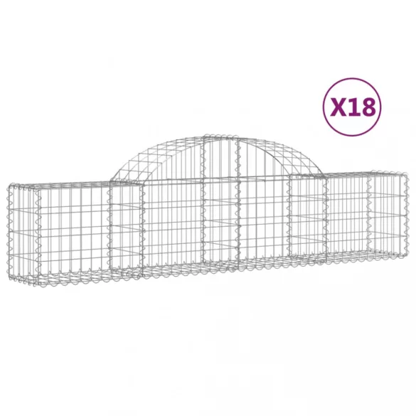 18 db íves horganyzott vas gabion kosár 200x30x40/60 cm