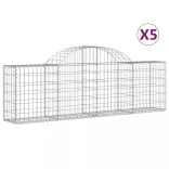 5 db íves horganyzott vas gabion kosár 200x30x60/80 cm