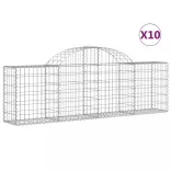 10 db íves horganyzott vas gabion kosár 200x30x60/80 cm