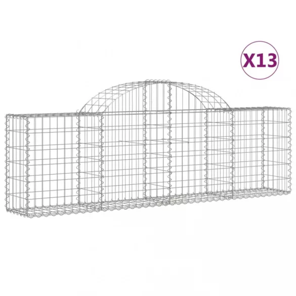 13 db íves horganyzott vas gabion kosár 200x30x60/80 cm