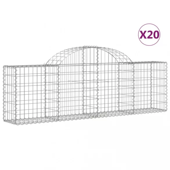 20 db íves horganyzott vas gabion kosár 200x30x60/80 cm