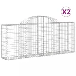 2 db íves horganyzott vas gabion kosár 200x30x80/100 cm