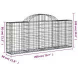 3 db íves horganyzott vas gabion kosár 200x30x80/100 cm
