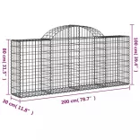4 db íves horganyzott vas gabion kosár 200x30x80/100 cm