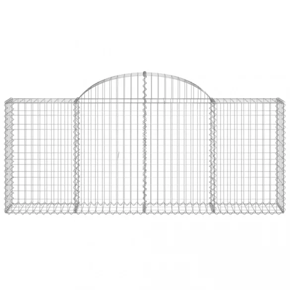 5 db íves horganyzott vas gabion kosár 200x30x80/100 cm