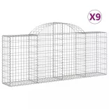 9 db íves horganyzott vas gabion kosár 200x30x80/100 cm
