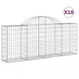 10 db íves horganyzott vas gabion kosár 200x30x80/100 cm