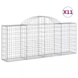 11 db íves horganyzott vas gabion kosár 200x30x80/100 cm