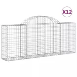 12 db íves horganyzott vas gabion kosár 200x30x80/100 cm