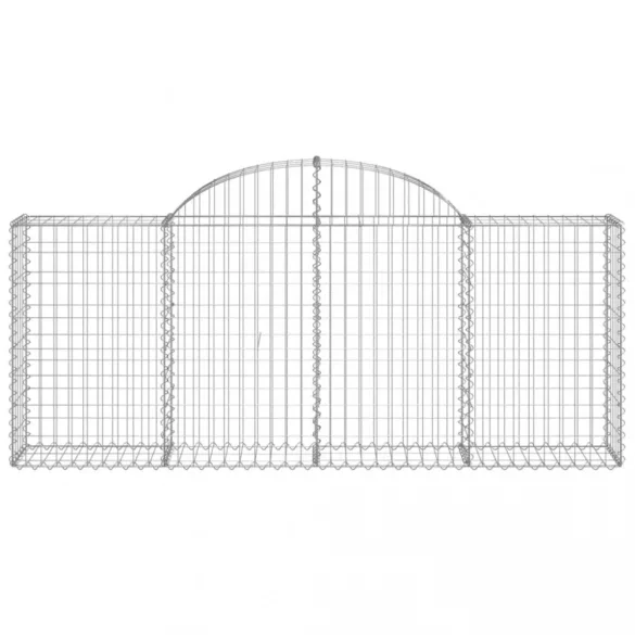 12 db íves horganyzott vas gabion kosár 200x30x80/100 cm