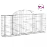 14 db íves horganyzott vas gabion kosár 200x30x80/100 cm