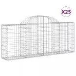 25 db íves horganyzott vas gabion kosár 200x30x80/100 cm