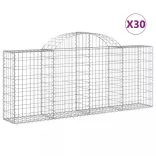30 db íves horganyzott vas gabion kosár 200x30x80/100 cm