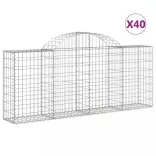 40 db íves horganyzott vas gabion kosár 200x30x80/100 cm