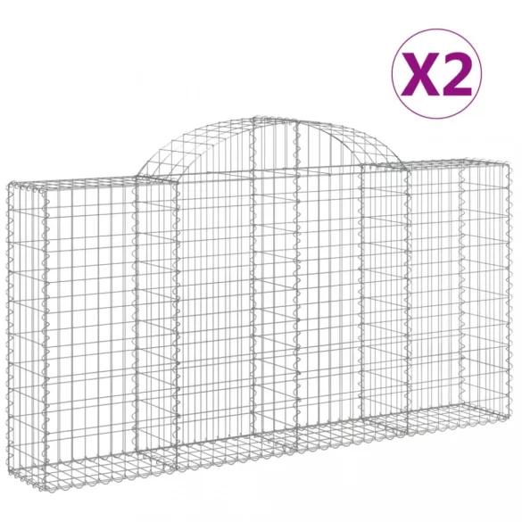 2 db íves horganyzott vas gabion kosár 200x30x100/120 cm