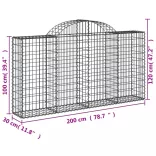 2 db íves horganyzott vas gabion kosár 200x30x100/120 cm