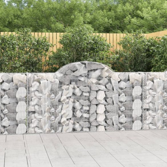 6 db íves horganyzott vas gabion kosár 200x30x100/120 cm