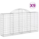 9 db íves horganyzott vas gabion kosár 200x30x100/120 cm