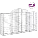 10 db íves horganyzott vas gabion kosár 200x30x100/120 cm