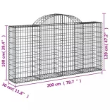 10 db íves horganyzott vas gabion kosár 200x30x100/120 cm