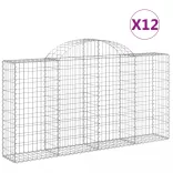 12 db íves horganyzott vas gabion kosár 200x30x100/120 cm