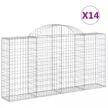 14 db íves horganyzott vas gabion kosár 200x30x100/120 cm