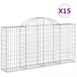 15 db íves horganyzott vas gabion kosár 200x30x100/120 cm