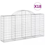 18 db íves horganyzott vas gabion kosár 200x30x100/120 cm