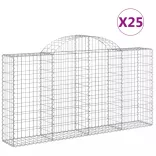25 db íves horganyzott vas gabion kosár 200x30x100/120 cm