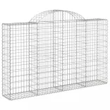 6 db íves horganyzott vas gabion kosár 200x30x120/140 cm