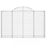 6 db íves horganyzott vas gabion kosár 200x30x120/140 cm