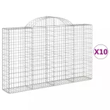 10 db íves horganyzott vas gabion kosár 200x30x120/140 cm