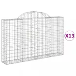 13 db íves horganyzott vas gabion kosár 200x30x120/140 cm