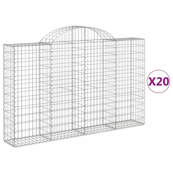 20 db íves horganyzott vas gabion kosár 200x30x120/140 cm