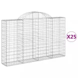 25 db íves horganyzott vas gabion kosár 200x30x120/140 cm