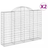 2 db íves horganyzott vas gabion kosár 200x30x140/160 cm