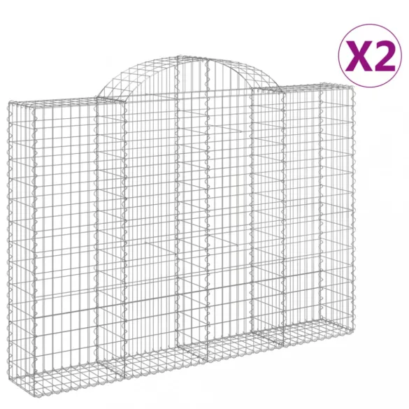 2 db íves horganyzott vas gabion kosár 200x30x140/160 cm