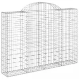 2 db íves horganyzott vas gabion kosár 200x30x140/160 cm