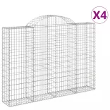 4 db íves horganyzott vas gabion kosár 200x30x140/160 cm