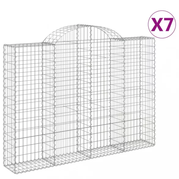 7 db íves horganyzott vas gabion kosár 200x30x140/160 cm