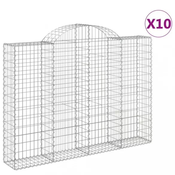 10 db íves horganyzott vas gabion kosár 200x30x140/160 cm
