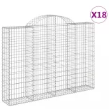 18 db íves horganyzott vas gabion kosár 200x30x140/160 cm