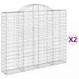 2 db íves horganyzott vas gabion kosár 200x30x160/180 cm
