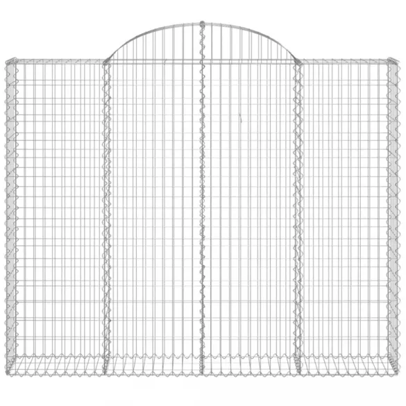 2 db íves horganyzott vas gabion kosár 200x30x160/180 cm