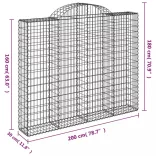 2 db íves horganyzott vas gabion kosár 200x30x160/180 cm