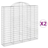 2 db íves horganyzott vas gabion kosár 200x30x180/200 cm