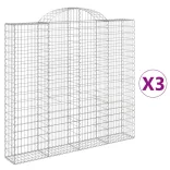 3 db íves horganyzott vas gabion kosár 200x30x180/200 cm