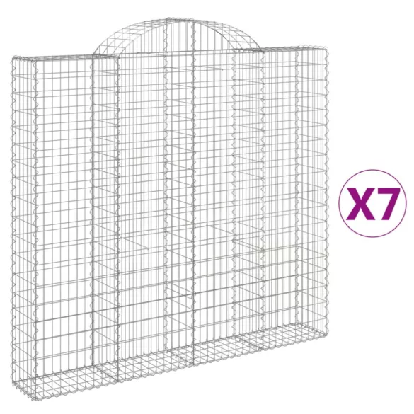 7 db íves horganyzott vas gabion kosár 200x30x180/200 cm