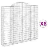 8 db íves horganyzott vas gabion kosár 200x30x180/200 cm